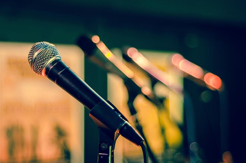 Celebrity performing on stage